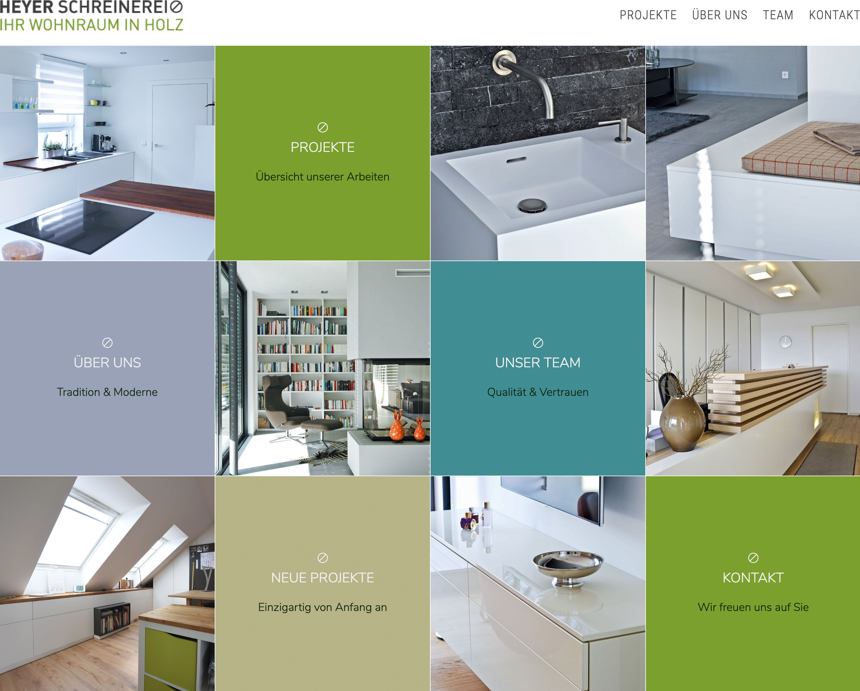 Desktop view of the home page