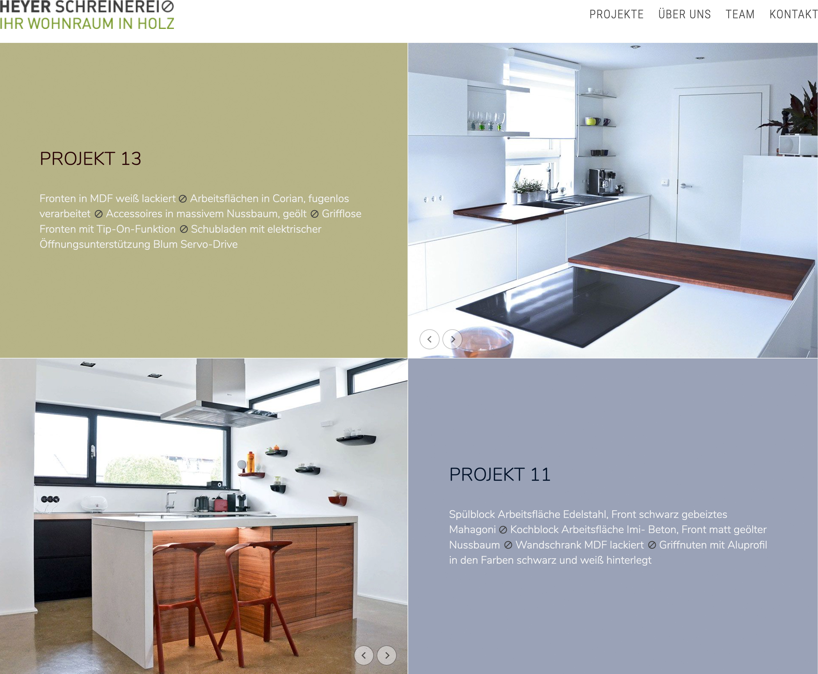 Desktop view of the project overview